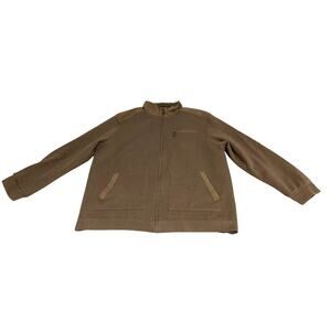 Tasso Ella Cardigan Mens Size XL Brown Elbow Patches Preppy Zip Up Cotton Blend